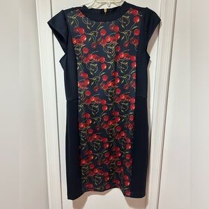 Ted Baker Luski Cherry Print Panel Body Con Dress